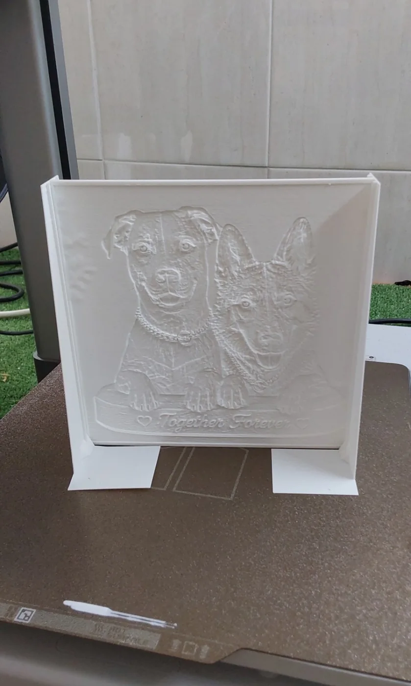 Litofania personalizzata spenta con due cani